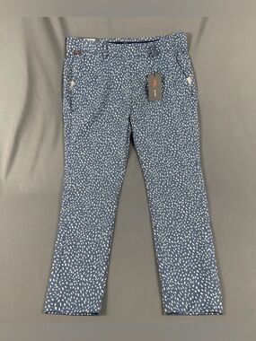 KJUS Womens Golf Pants Ice Light Treggings Printed Large Blue
